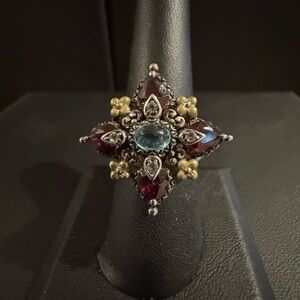 Barbara Bixby Sterling Silver and 18k Gemstone Ring.